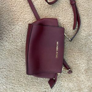 Small Maroon Michael Kores Crossbody